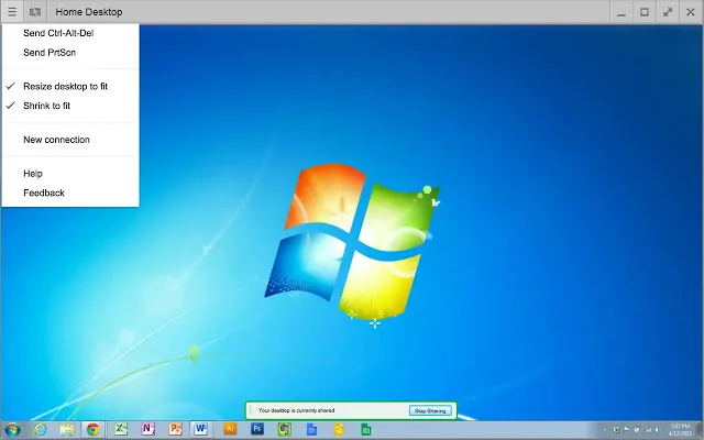 Chrome Remote Desktop on a tablet