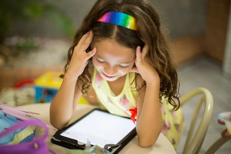 Child using a tablet