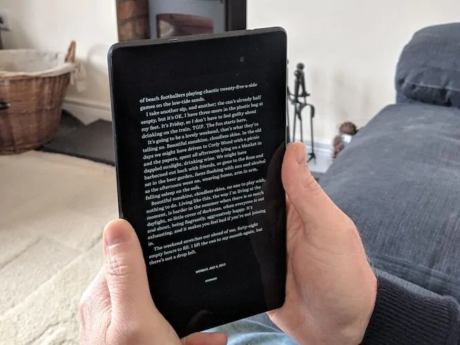 Tablet used as an e-reader