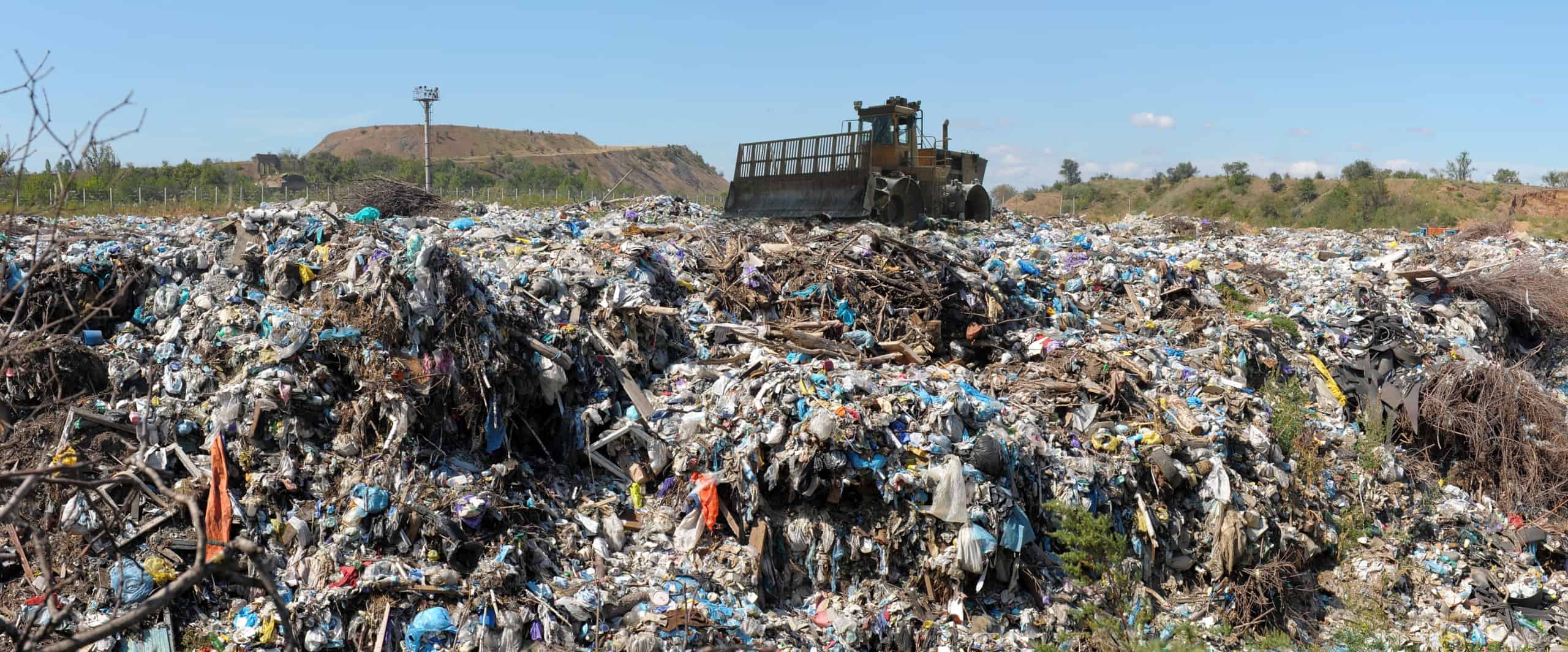 Bulldozer on a landfill site
