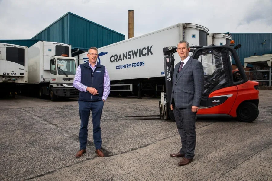 Tony Demaine, Site Director, Cranswick Country Foods meets DAERA Minister, Edwin Poots MLA
