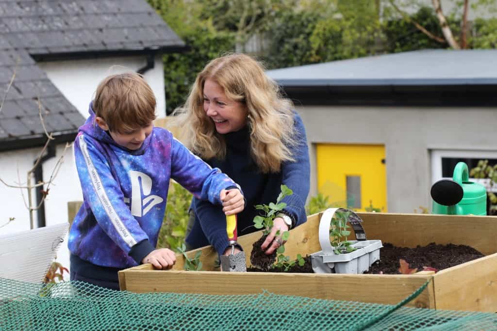 Aine and her son John have been participating in the I Can Grow Project at Acorn Farm
