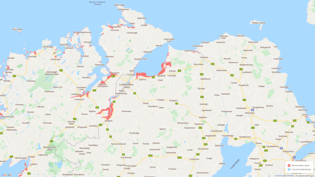 Parts of the North West that are expected to be affected by rising sea levels and flooding