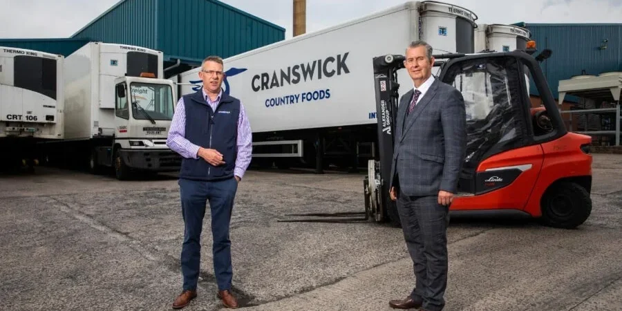 Tony Demaine, Site Director, Cranswick Country Foods meets DAERA Minister, Edwin Poots MLA